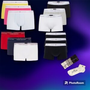 TOMMY HILFIGER BOXERS PACK OF 12 UNDERWEAR Και Δώρο 12 ζεύγη Καλτσες