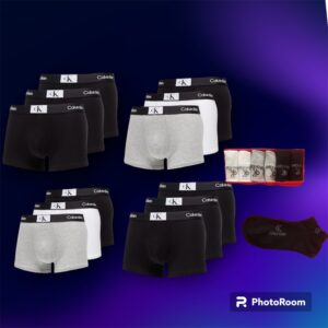 CALVIN CLEIN BOXERS PACK OF 12 UNDERWEAR Και Δώρο 12 ζεύγη Καλτσες